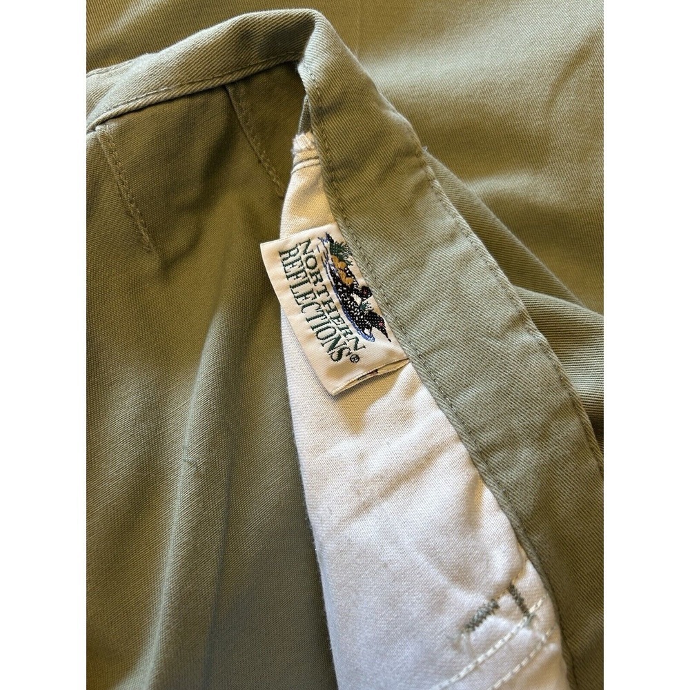 VTG Northern Reflections Vintage Khaki Women's 32x28.5 Sage Pleated RN69778 - Picture 7 of 13